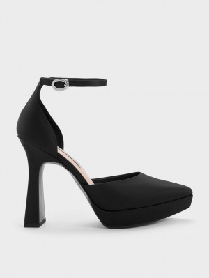 Charles & Keith Ankle Reima D'Orsay Pumps Svarte | JEMBI8132