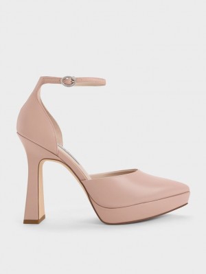 Charles & Keith Ankle Reima D'Orsay Pumps Beige | PFNWY8174