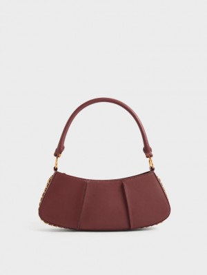 Charles & Keith Arlys Curved Skulderveske Sjokolade | AKZOX7061