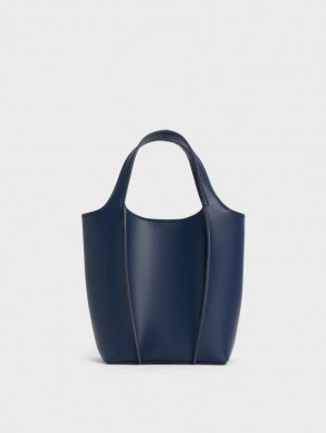 Charles & Keith Arlys Tote Veske Marineblå | YIAVB1859