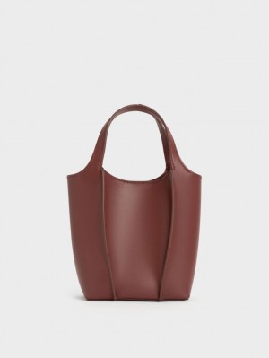 Charles & Keith Arlys Tote Veske Sjokolade | MQNLV4915