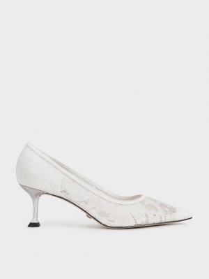 Charles & Keith Blonder Sculptural Heel Pumps Hvite | UMBRK3021