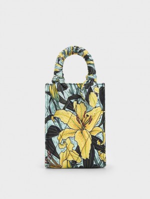 Charles & Keith Botanical Print Fabric Tote Veske Multicolor | IXBYE0546