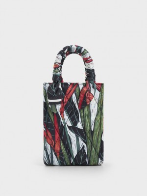 Charles & Keith Botanical Print Fabric Tote Veske Multicolor | YOVLP4809