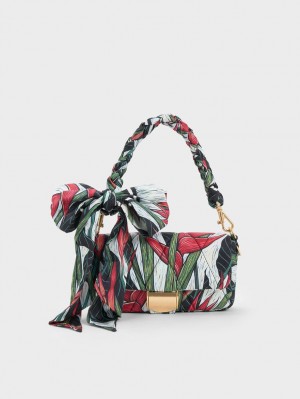 Charles & Keith Botanical Print Fabric Wrapped Håndveske Multicolor | SFBMV6489