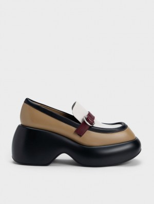 Charles & Keith Buckled Platform Penny Loafers Multicolor | UCFAQ5623