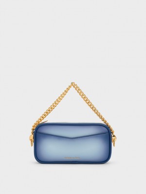 Charles & Keith Cayce Ombre Boxy Crossbody Veske Marineblå | QBGHC5826