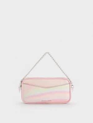 Charles & Keith Cayce Swirl-Print Boxy Crossbody Veske Rosa | LONSI4368