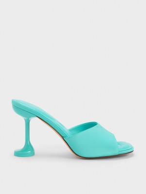 Charles & Keith Celestine Sculptural Heel Mules Sko Turkis | JTNBQ5631