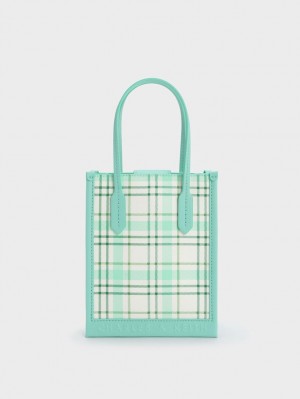 Charles & Keith Checkered Geometric Tote Veske Multicolor | GJXOE8759