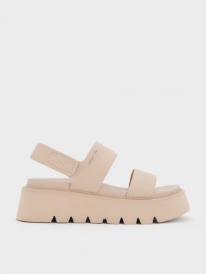 Charles & Keith Chunky Platåsandaler Beige | IMZTE6872