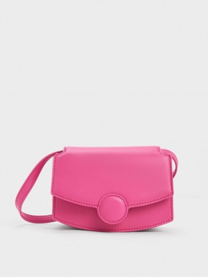 Charles & Keith Clover Curved Skulderveske Fuchsia | WGELJ2108