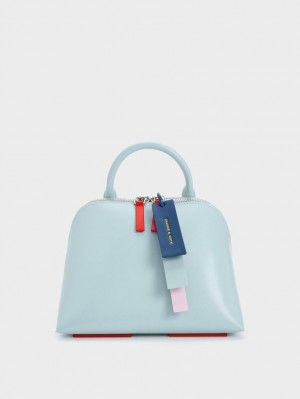 Charles & Keith Cockade Bowling Tote Veske Turkis | FRZUE8102