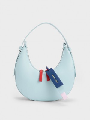 Charles & Keith Cockade Crescent Hobo Veske Blå | XNZLC0426