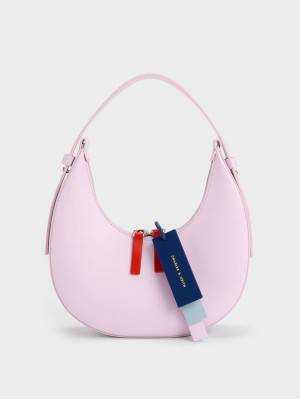 Charles & Keith Cockade Crescent Hobo Veske Lilla | UCMTG2640