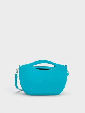 Charles & Keith Cocoon Curved Håndveske Blå | OCLRB5172