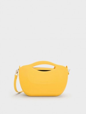 Charles & Keith Cocoon Curved Håndveske Gul | YNBFW9236