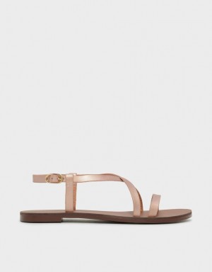 Charles & Keith Criss Cross Flate Sandaler Gull | HERPF7061