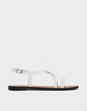 Charles & Keith Criss Cross Flate Sandaler Hvite | EGPXD2534