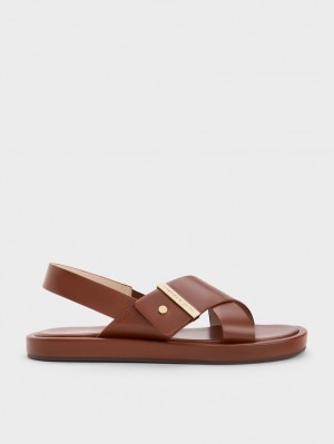 Charles & Keith Crossover Back Sandaler Med Reim Brune | UVNPH4536