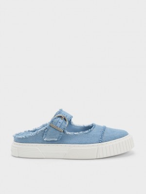 Charles & Keith Denim Buckled Slip On Joggesko Lyse Blå | FIAWN4912