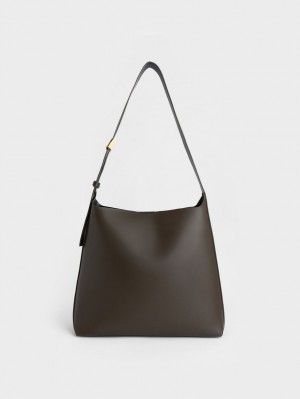 Charles & Keith Edna Tote Veske Mørke Brune | XNHJK1567