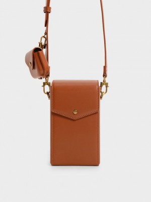 Charles & Keith Elongated Crossbody Veske Brune | LUEZK3946