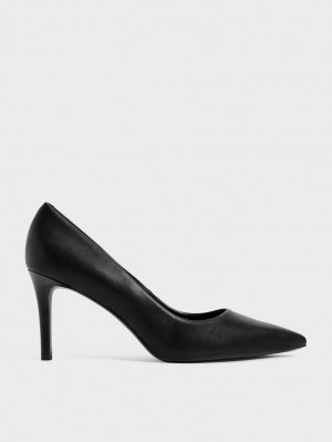 Charles & Keith Emmy Pointed-Tå Pumps Svarte | NDPFC1269