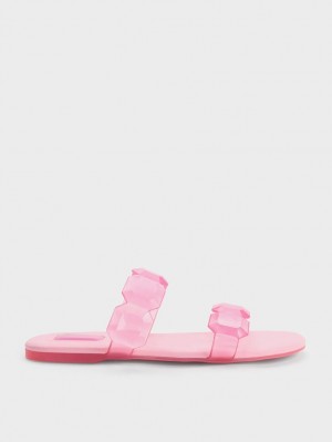 Charles & Keith Fia Gem-Reima Slidesandaler Lyse Rosa | PWTNU7165