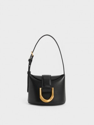 Charles & Keith Gabine Bøtteposer Svarte | MFLTC0962