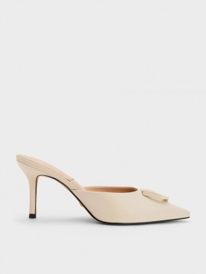 Charles & Keith Gabine Lær Mules Sko Beige | ILVEX9267