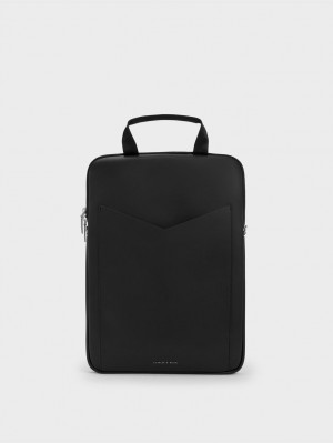 Charles & Keith Gaia Laptop Skulderveske Svarte | AIMJF1064