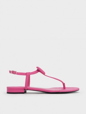 Charles & Keith Koa Thong Flate Sandaler Rosa | VAUIO9105