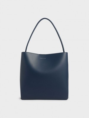 Charles & Keith Leia Tote Veske Blå | IHDKW9702