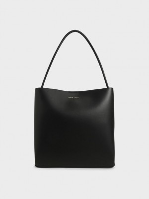 Charles & Keith Leia Tote Veske Svarte | EIULW3104