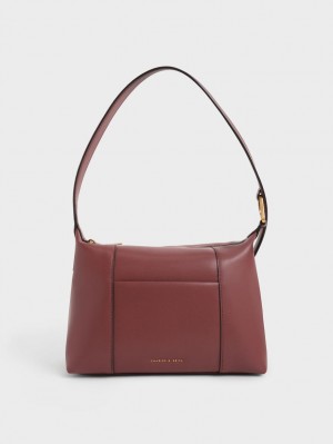 Charles & Keith Lorain Skulderveske Sjokolade | UZXTD0175