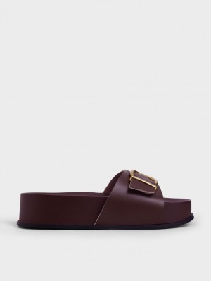 Charles & Keith Metallic Spenne Platåsandaler Brune | CUENH3906