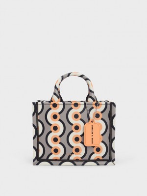 Charles & Keith Mini Jump Print Tote Veske Multicolor | XGWTE3184