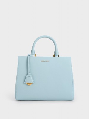 Charles & Keith Mirabelle Structured Håndveske Blå | EGSTU3587