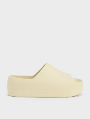 Charles & Keith Morgan Platform Slidesandaler Gul | OXKSY5814