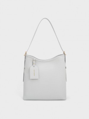 Charles & Keith Naomi Slouchy Hobo Veske Grå | XOQCG3158