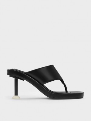 Charles & Keith Noemi Spool Sandaler med Hæl Svarte | WRUHE2863