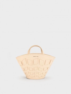 Charles & Keith Panelled Tote Veske Beige | ODRFC5428