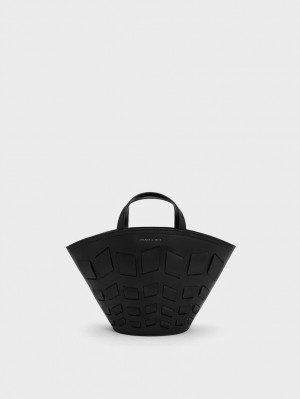 Charles & Keith Panelled Tote Veske Svarte | QOVXA5814