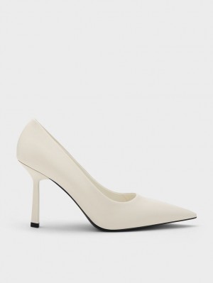 Charles & Keith Pointed-Tå Pumps Pisket Krem | FOKRQ1043