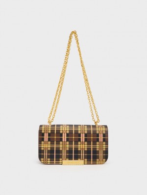 Charles & Keith Printed Lær Chain Reima Skulderveske Multicolor | TGEDM6491