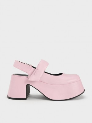 Charles & Keith Rubina Slingback Mary Jane Pumps Lyse Rosa | CWPTK1609