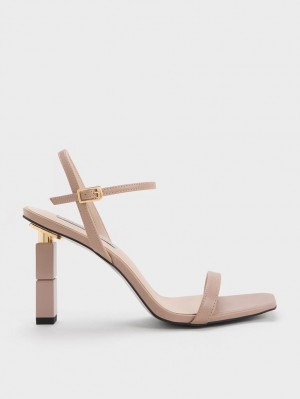 Charles & Keith Sculptural Sandaler med Hæl Beige | INAJT7580