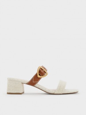 Charles & Keith Sepphe Tweed Metallic Spenne Hælene Mules Sko Multicolor | LKPAE6592