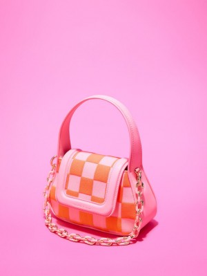 Charles & Keith Shiloh Checkerboard Top Håndveske Rosa | OWEMH4518